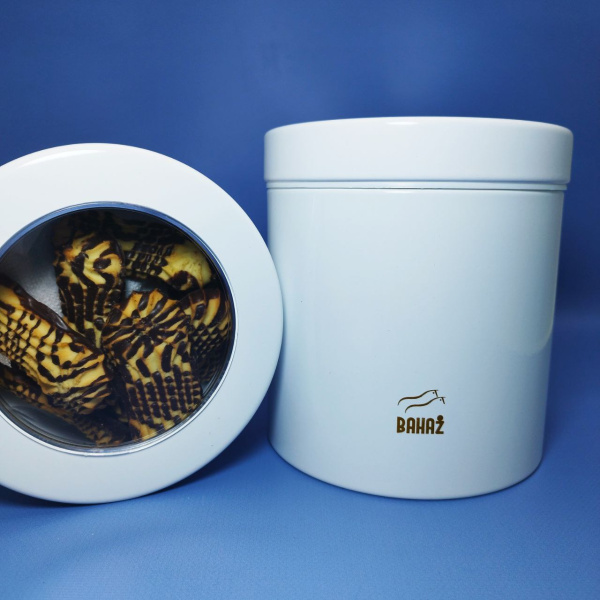 Контейнер для сыпучих продуктов металлический Bahaz 2.8 л. / Банка с прозрачной крышкой